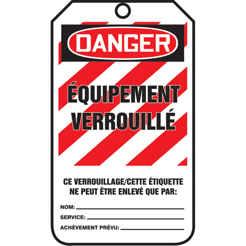 Lockout Tags, Cardstock, 3-1/8" W x 5-7/8" H, French Les Fournitures Industrielles Méga