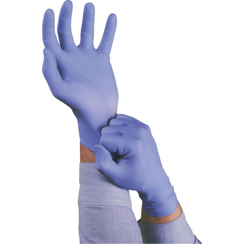 Gants TouchNTuff 92-675, Grand, Nitrile, 5 mils, Sans poudre, Bleu Les Fournitures Industrielles Méga