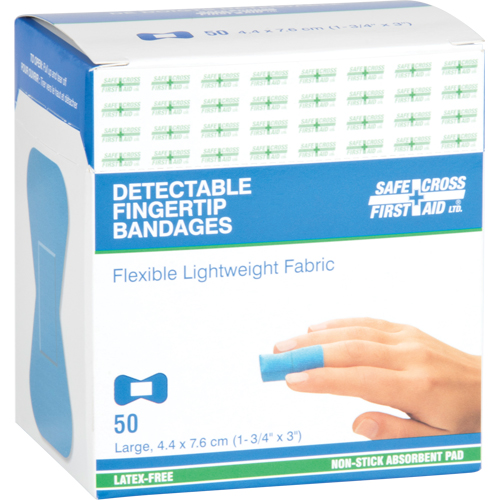Bandages, Bout de doigt, 3", Tissu d&eacute;tectable, St&eacute;rile Les Fournitures Industrielles Méga
