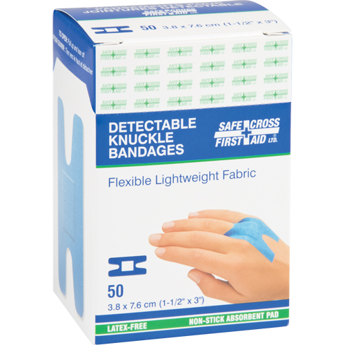 Bandages, Jointures, 3", Tissu d&eacute;tectable, St&eacute;rile Les Fournitures Industrielles Méga