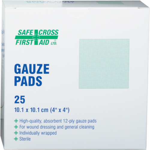 Gaze, Tampon, 4" lo x 4" la, St&eacute;rile, Dispositif m&eacute;dical Classe 1 Les Fournitures Industrielles Méga