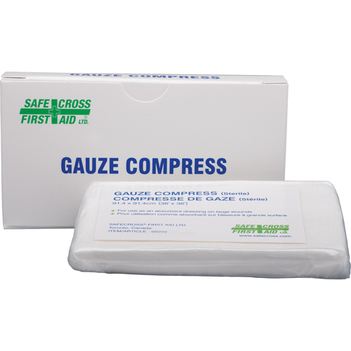 Compresses de gaze, Tampon, 36" lo x 36" la, St&eacute;rile, Dispositif m&eacute;dical Classe 1 Les Fournitures Industrielles Méga