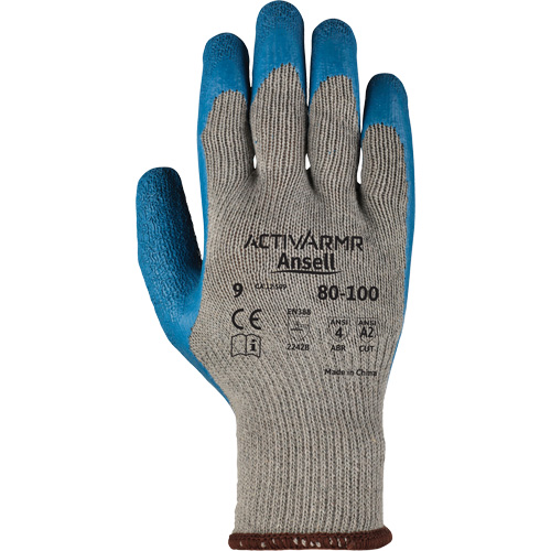 Gants ActivArmr 80-100, 8/Moyen, R&ecirc;vetement Latex de caoutchouc, Calibre 10, Enveloppe en Polyester/Coton Les Fournitures Industrielles Méga