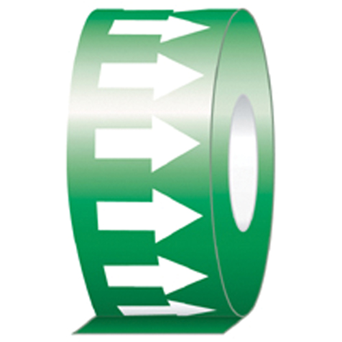 Pipe Marker, 108', White on Green Les Fournitures Industrielles Méga