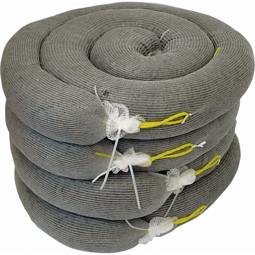 Barrage absorbant de premi&egrave;re qualit&eacute;, Universel, 10' lo x 5" la, Absorption 35 gal., 4 /pqt Les Fournitures Industrielles Méga