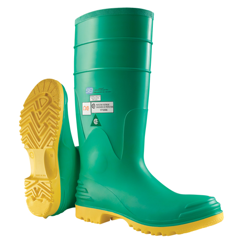 Hazmax&reg; 16" Kneeboot, PVC, Steel Toe, Size 6, Puncture Resistant Sole Les Fournitures Industrielles Méga