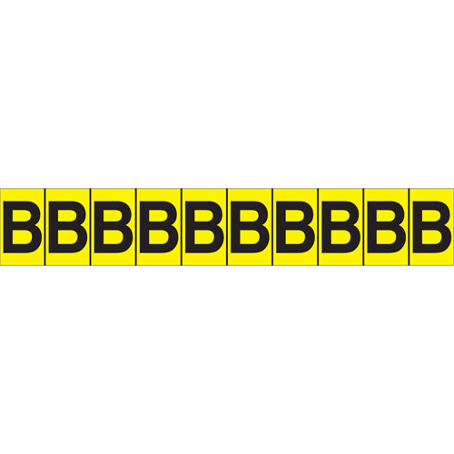 Individual Adhesive Letter Markers, B, 1" H, Black on Yellow Les Fournitures Industrielles Méga
