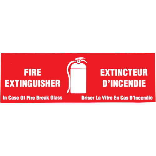 &eacute;tiquette  Fire Extinguisher / Extincteur d'incendie , 2" x 6", Vinyle, Bilingue avec pictogramme Les Fournitures Industrielles Méga