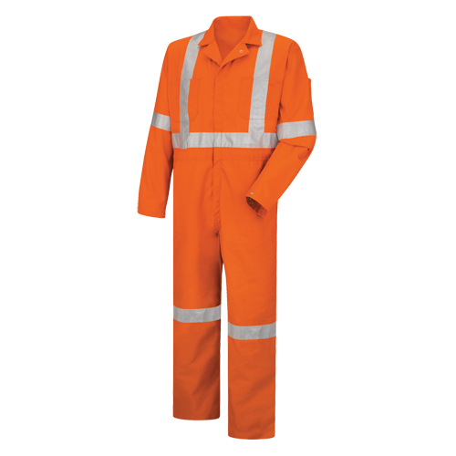 Hi-Visibility Coveralls , Men's, Orange, Size 38 Les Fournitures Industrielles Méga