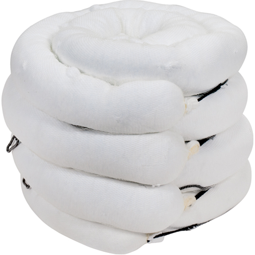 Barrage absorbant de premi&egrave;re qualit&eacute;, Huile seulement, 10' lo x 5" la, Absorption 35 gal., 4 /pqt Les Fournitures Industrielles Méga