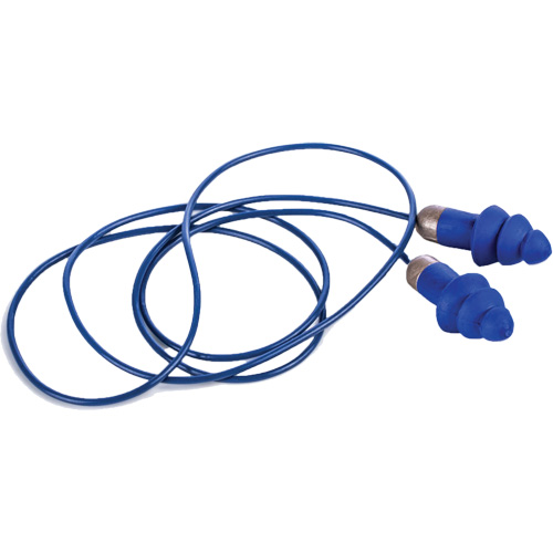 Bouchons d'oreille r&eacute;utilisables et d&eacute;tectable Rockets, Avec cordon, Taille unique, Vrac - &eacute;tui en plastique, NRR dB 27 Les Fournitures Industrielles Méga