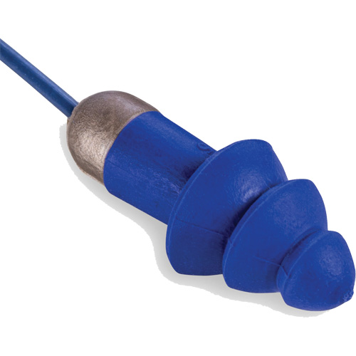 Bouchons d'oreille r&eacute;utilisables et d&eacute;tectable Rockets, Avec cordon, Taille unique, Vrac - &eacute;tui en plastique, NRR dB 27 Les Fournitures Industrielles Méga