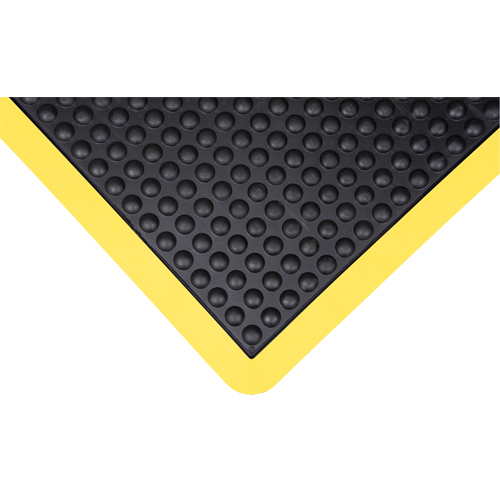 Tapis antifatigue en d&ocirc;me, &agrave; bulles, 2' x 3' x 1/2", Noir, Caoutchouc Les Fournitures Industrielles Méga