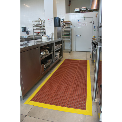 Anti-Fatigue Link Matting, Honeycomb, 3' x 3' x 1/2", Brown, Nitrile/Rubber Les Fournitures Industrielles Méga