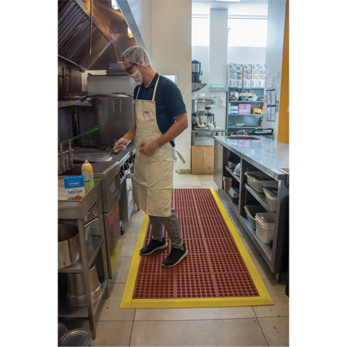 Anti-Fatigue Link Matting, Honeycomb, 3' x 3' x 1/2", Brown, Nitrile/Rubber Les Fournitures Industrielles Méga