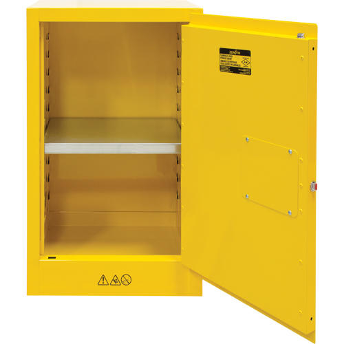Flammable Storage Cabinet, 12 gal., 1 Door, 23" W x 35" H x 18" D Les Fournitures Industrielles Méga