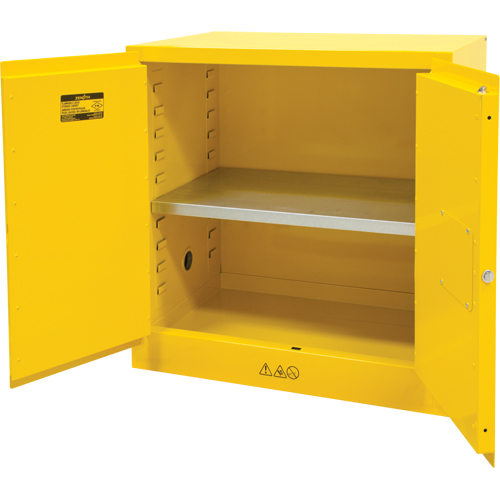 Flammable Storage Cabinet, 22 gal., 2 Door, 35" W x 35" H x 22" D Les Fournitures Industrielles Méga