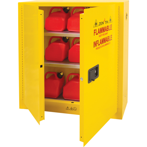 Armoire pour produits inflammables, 24 gal., 2 Porte(s), 43" La x 44" h x 12" p Les Fournitures Industrielles Méga