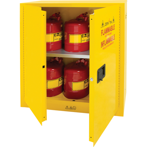 Armoire pour produits inflammables, 30 gal., 2 Porte(s), 43" La x 44" h x 18" p Les Fournitures Industrielles Méga