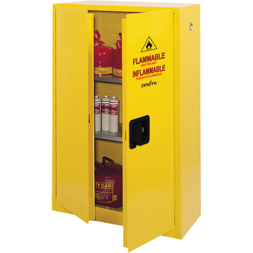 Armoire pour produits inflammables, 45 gal., 2 Porte(s), 43" La x 65" h x 18" p Les Fournitures Industrielles Méga