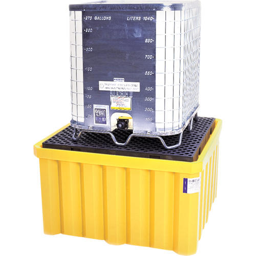 Ultra-IBC Spill Pallet&reg; with Drain, 400 US gal. Spill Capacity, 58.75" x 58.75" x 33" Les Fournitures Industrielles Méga