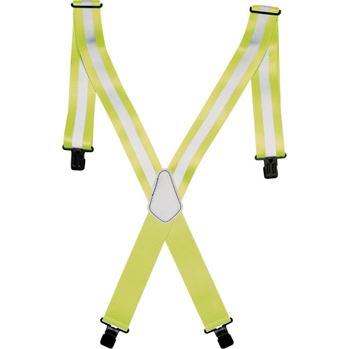 Hi-Viz 2" Work Suspenders, High Visibility Lime-Yellow, Silver Reflective Colour, One Size Les Fournitures Industrielles Méga