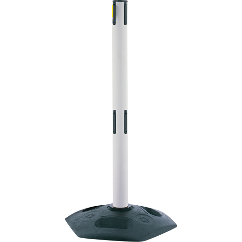 Poteau receveur robuste &agrave; ligne double, Hauteur de 38", Blanc Les Fournitures Industrielles Méga