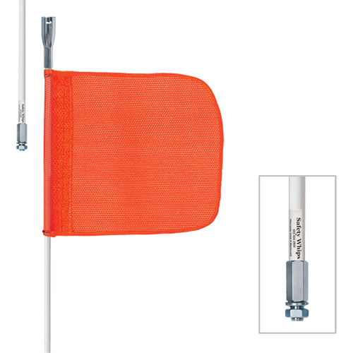 Tiges de s&eacute;curit&eacute; robustes Safety Whip, Fixation Filet&eacute;, Hauteur 5', Orange Les Fournitures Industrielles Méga