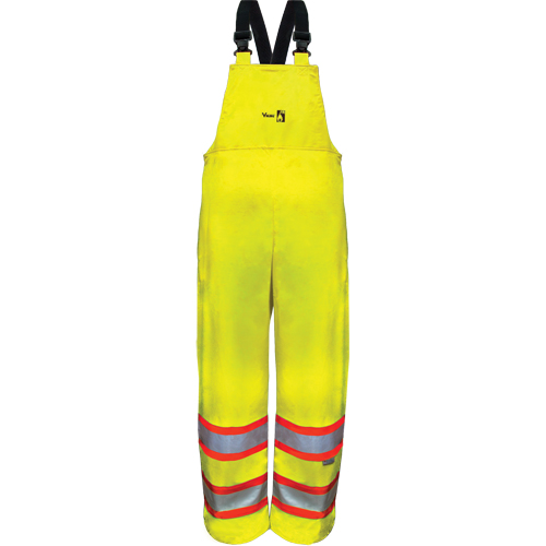 Pantalons &agrave; bavette de s&eacute;curit&eacute; imperm&eacute;ables ignifuges haute visibilit&eacute; en polyur&eacute;thane, Petit, Jaune lime haute visibilit&eacute; Les Fournitures Industrielles Méga