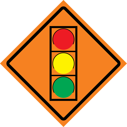 Stop Light Roll-Up Traffic Sign, 29-1/2" x 29-1/2", Vinyl, Pictogram Les Fournitures Industrielles Méga