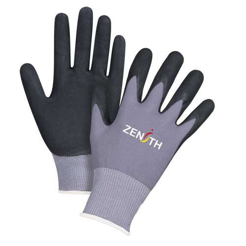 Gants ZX-1 de premi&egrave;re qualit&eacute; compatibles avec les &eacute;crans tactiles, 8/Moyen, R&ecirc;vetement Nitrile/Mousse de nitrile, Calibre 15, Enveloppe en Nylon Les Fournitures Industrielles Méga