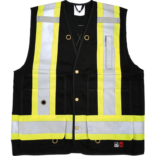 Veste de s&eacute;curit&eacute; ignifug&eacute;e pour arpenteur, Noir, Petit, Coton Les Fournitures Industrielles Méga