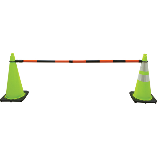 Retractable Cone Bar, 7' 5" Extended Length, Black/Orange Les Fournitures Industrielles Méga