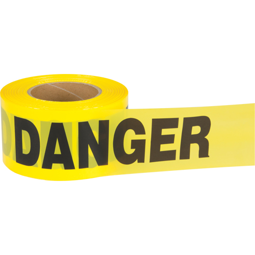 Ruban pour barricade Danger, Bilingue, 3" la x 1000' lo, 1,5 mil, Noir sur jaune Les Fournitures Industrielles Méga