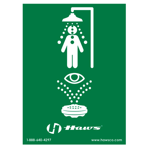 Enseigne douche/douche oculaire d'urgence, 24" x 18", Plastique, Pictogramme Les Fournitures Industrielles Méga