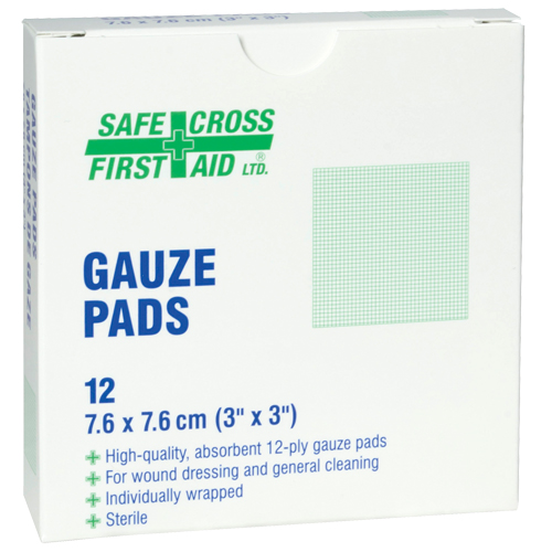 Gaze, Tampon, 3" lo x 3" la, St&eacute;rile, Dispositif m&eacute;dical Classe 1 Les Fournitures Industrielles Méga