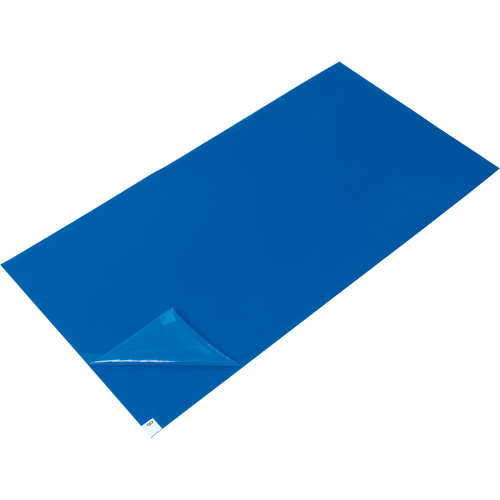 Tapis pelables de rechange pour salle blanche, &eacute;paisseur 1,57 mils, 3' la, 3-3/4' lo x Bleu Les Fournitures Industrielles Méga