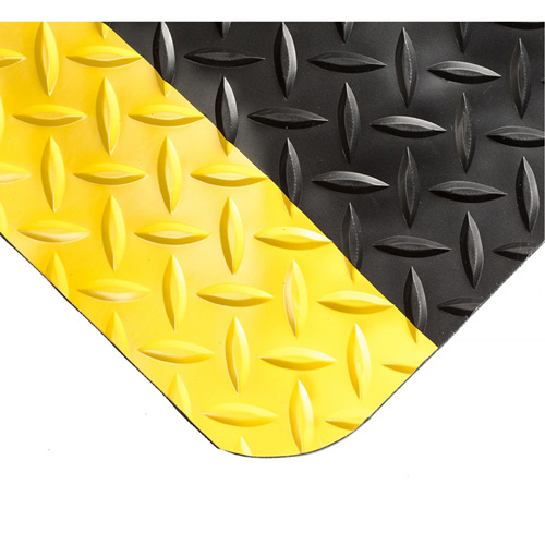 Smart Mats No.497, Diamond, 4' x 10' x 1", Black/Yellow, PVC/Urethane Les Fournitures Industrielles Méga