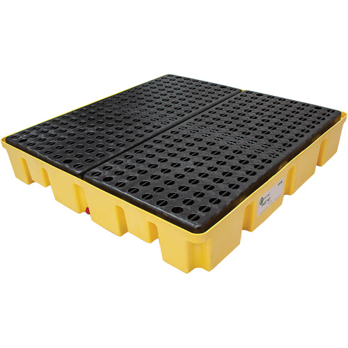 Palette de d&eacute;versements Poly-Slim-Line sans drain, Capacit&eacute; de d&eacute;versement 66 gal. US, 49" x 49" x 8,75" Les Fournitures Industrielles Méga
