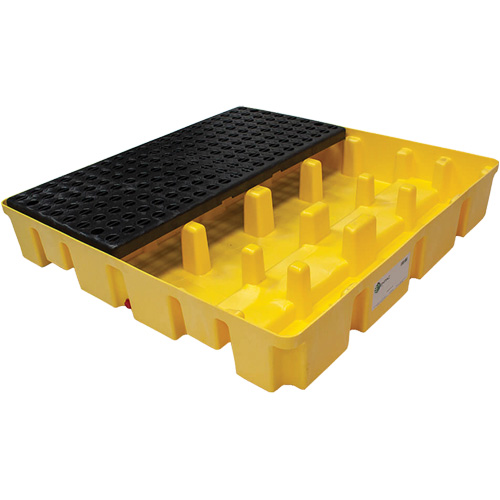 Palette de d&eacute;versements Poly-Slim-Line sans drain, Capacit&eacute; de d&eacute;versement 66 gal. US, 49" x 49" x 8,75" Les Fournitures Industrielles Méga