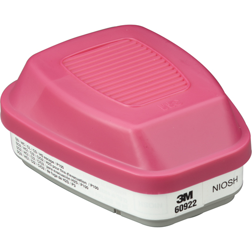 6000 Series Respirator Cartridges, Gas/Vapour Cartridge, Acid Gas/P100 Les Fournitures Industrielles Méga