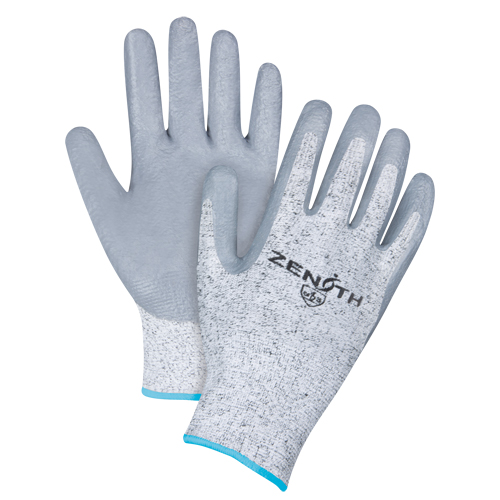 Gants &eacute;lastiques sans coutures r&eacute;sistants &agrave; la coupe, Taille T-Grand/10, Calibre 13, Rev&ecirc;tement Nitrile, Enveloppe en PEHP, ANSI/ISEA 105 niveau 2/EN 388 niveau 3 Les Fournitures Industrielles Méga