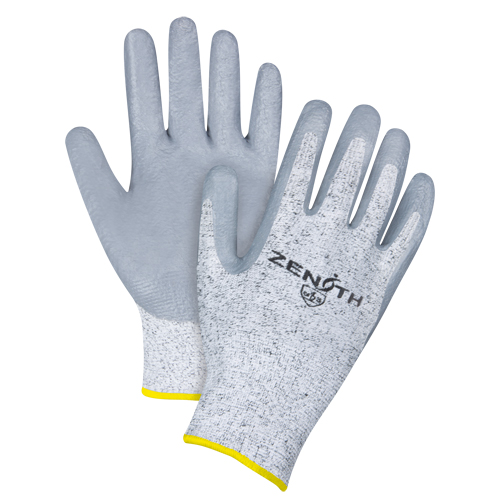 Gants &eacute;lastiques sans coutures r&eacute;sistants &agrave; la coupe, Taille 2T-Grand/11, Calibre 13, Rev&ecirc;tement Nitrile, Enveloppe en PEHP, ANSI/ISEA 105 niveau 2/EN 388 niveau 3 Les Fournitures Industrielles Méga