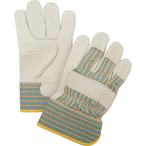 Abrasion-Resistant Fitter's Gloves, Medium, Grain Cowhide Palm Les Fournitures Industrielles Méga