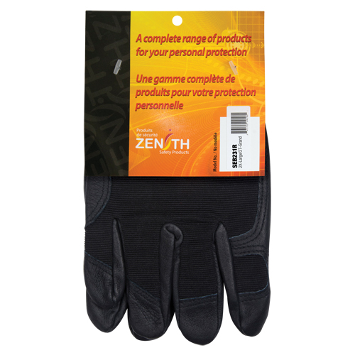 ZM300 Mechanic's Gloves, Grain Leather Palm, Size 2X-Large Les Fournitures Industrielles Méga