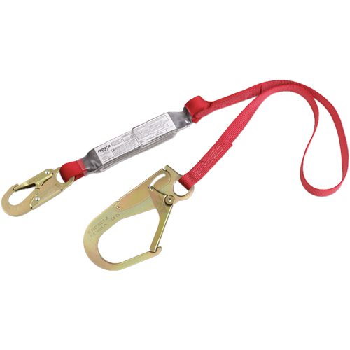 PRO Shock Absorbing Lanyards, 6', Gate Hook Center, Snap Hook Leg Ends, Polyester Les Fournitures Industrielles Méga