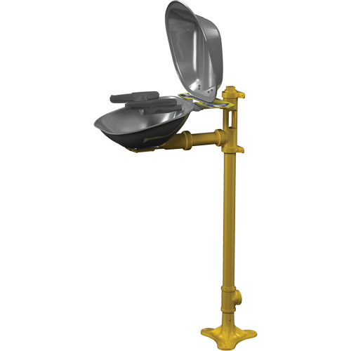 Postes de douche oculaire/faciale Halo, Installation Socle, Bol Acier inoxydable Les Fournitures Industrielles Méga