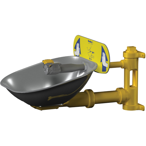 Halo Eyewash Stations, Wall-Mount Installation, Stainless Steel Bowl Les Fournitures Industrielles Méga