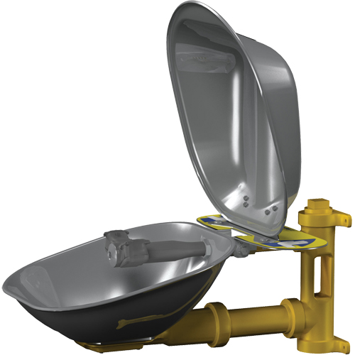 Halo Eyewash Stations, Wall-Mount Installation, Stainless Steel Bowl Les Fournitures Industrielles Méga