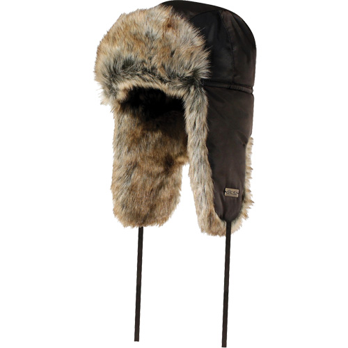Quilted Synthetic Fur-Lined Hat, Nylon/Fur Lining, X-Large, Black Les Fournitures Industrielles Méga